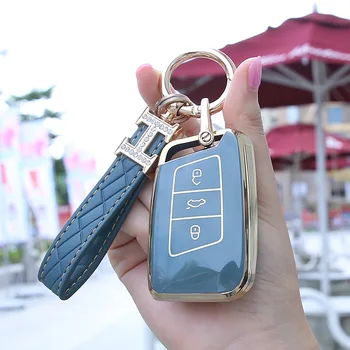 Cover chiate/telecomando per Volkswagen Polo Golf 7 VW Magotan Passat B8 per Skoda Superb A7 accessori Auto - Nuovo portachiavi per Auto portachiavi Shell Fob per Volkswagen Polo Golf 7 VW Magotan Passat