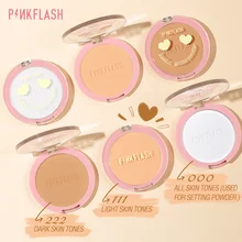 

PINKFLASH Full Coverage Face Pressed Powder Long-lasting Oil Control Natural Setting Finish Powder Makeup Foundation Concealer