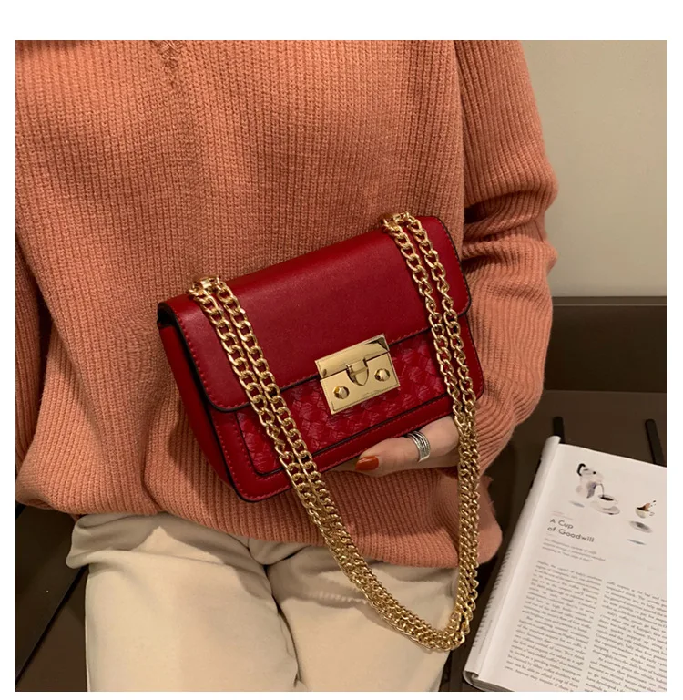 new fashion pig nose lock small square bag shoulder diagonal women's bag