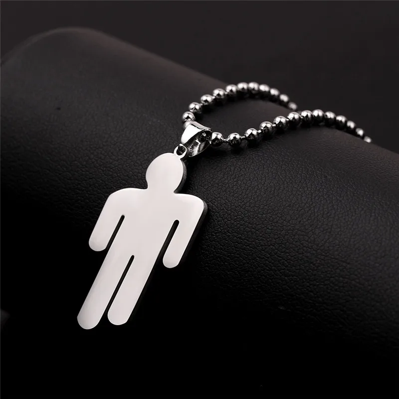 necklace Подарок фанатам Billie Eilish брелок хип-хоп рэпер Брелок фигурка брелка для ключей из нержавеющей стали кулон брелок ювелирные изделия - Цвет: necklace