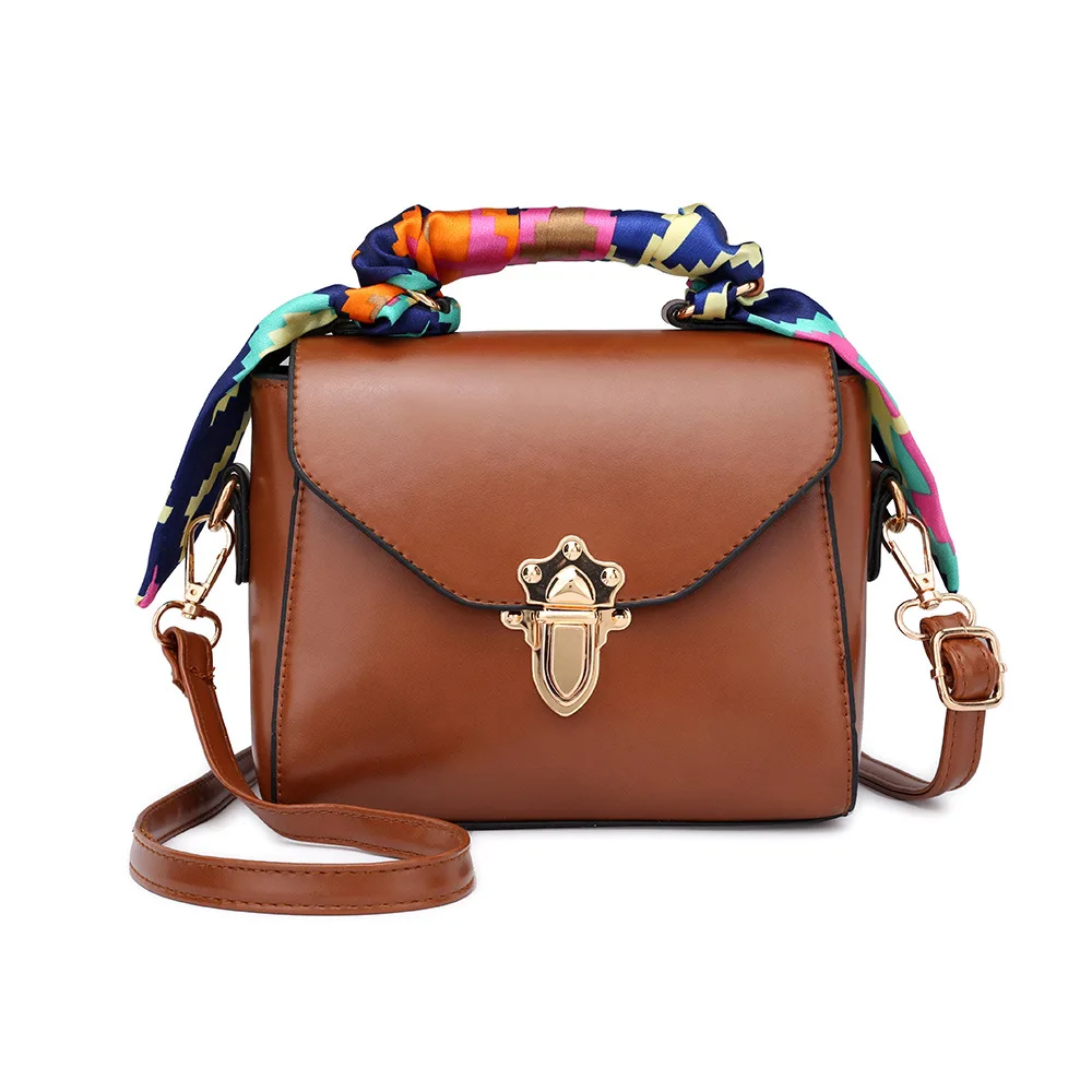 

New Style WOMEN'S Bag 2019 Fashion Korean-style Versatile Simple Crossbody Bag Bullet Lock Square Sling Bag