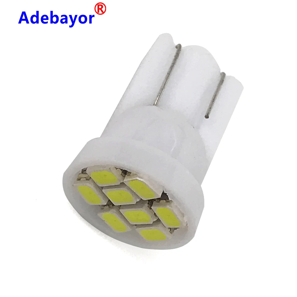 

50pcs Promotion Led T10 8 smd 1206 8leds 8SMD Car Light 194168 192 W5W 3020 Auto Wedge White Clearance lights DC 12V Adebayor