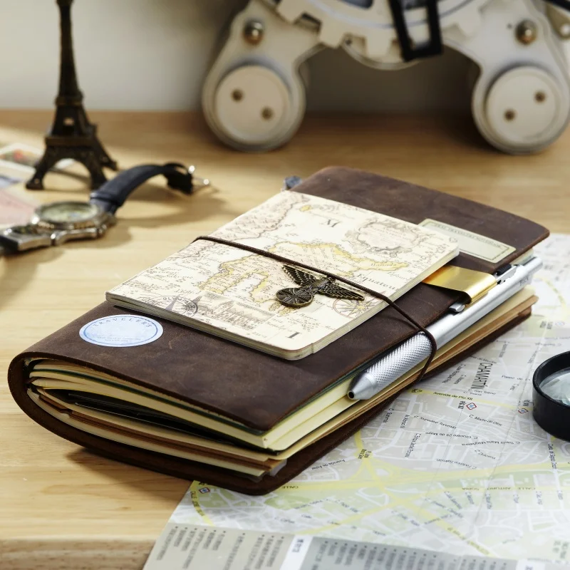 Ноутбук ERAL traveler's-средний размер. Верхний слой кожи ручной работы. Личный планнер bullet journal sketchbook