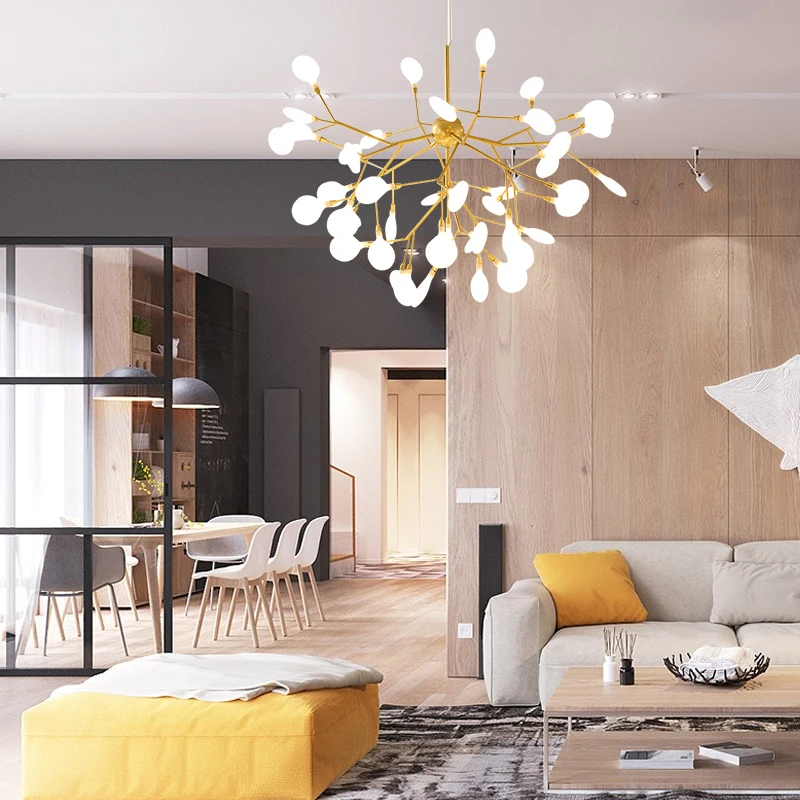 Modern firefly LED Chandelier light stylish tree branch chandelier lamp decorative firefly ceiling chandelies hanging Lighting bubble chandelier