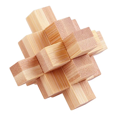 Kong Ming Luban Lock 3D Bamboo Brain Teaser Puzzle Toy - Educational Gift