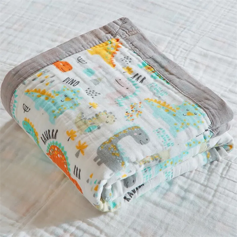 Muslin Cotton Bedding Baby Blanket 6 Layers Gauzed Cotton Kids Children Adult Sleeping Blanket For Bed 4 Large Size Optional 4