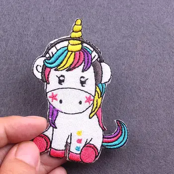 

Unicorn (Size:5.8x7.9cm) Iron On Patch For Clothing Iron On Embroidered Applique Fabric Patch For Jacket Badge Clothes Stickers