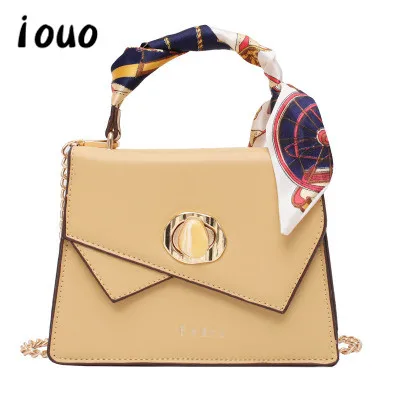 

iouo authentic popular bag shoulder female 2020 new Korean fashion trend women's messenger bag solid color wild small square bag