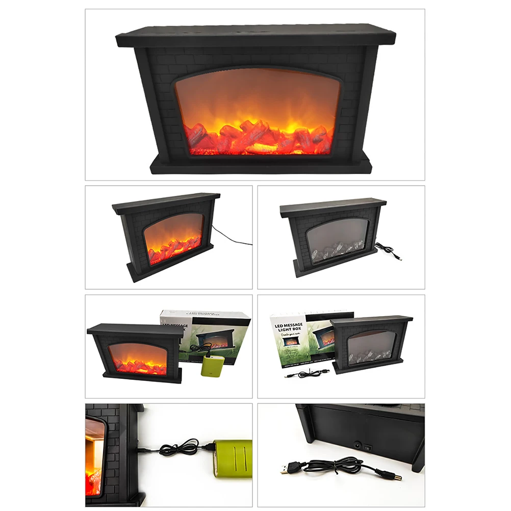 Lâmpada de Chama Simulação de Madeira Lâmpada de Carbono Decoração da Sala Decoração da Lâmpada Simulação Lareira Decoração Natal Estar Led 5 Luzes e Iluminação