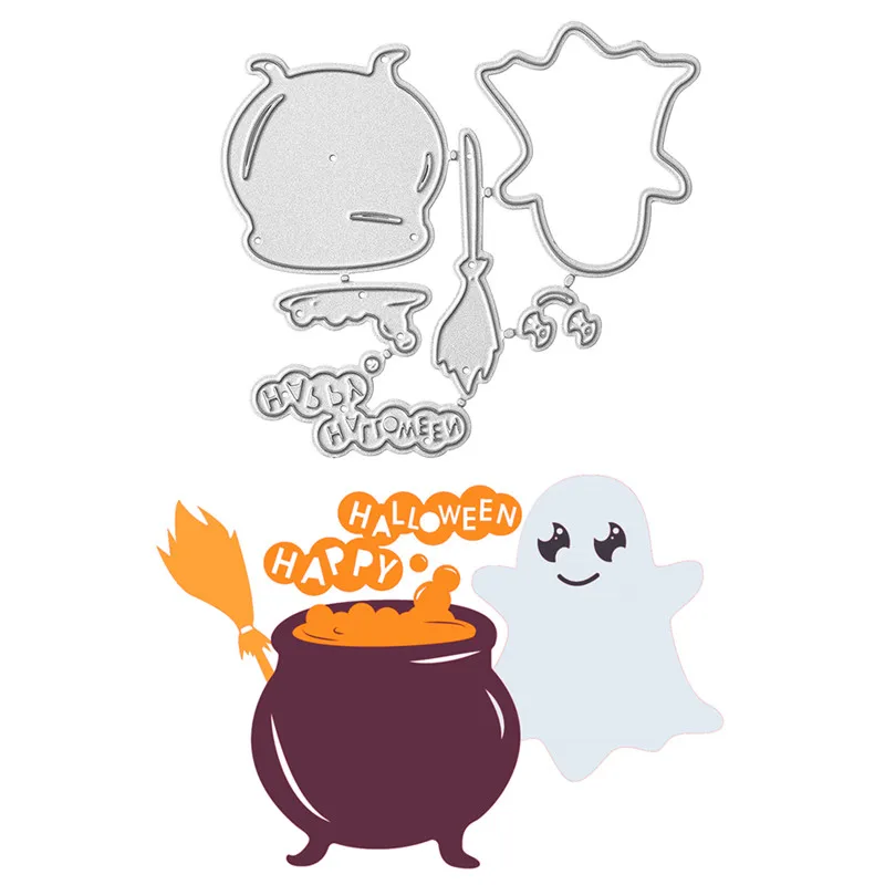 

InLoveArts Happy Halloween Metal Cutting Dies Pot Broom New 2019 for Card Making Scrapbooking Embossing Cuts Stencil Craft Dies