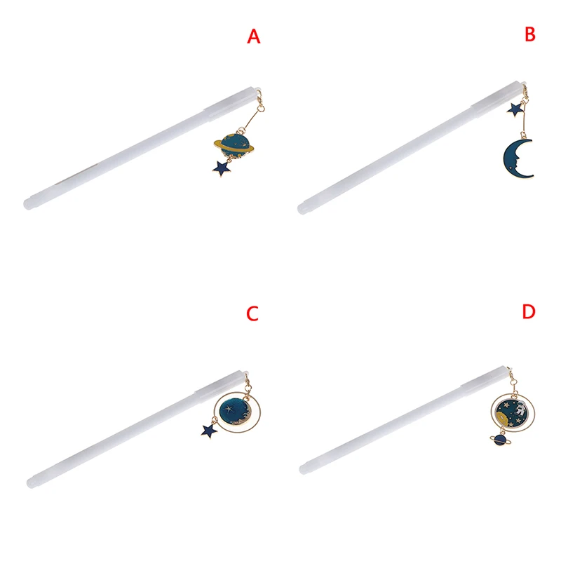1Pc Creative Starry Sky Star Moon Pendant Gel Pen Kawaii Stationary 0.5mm Black Ink Cute Pen Papelaria School Supplies