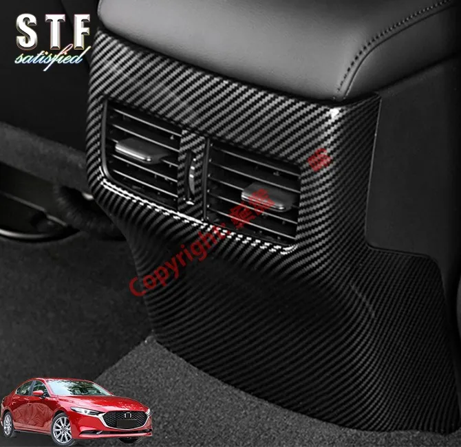 

Carbon Fiber Style Rear Air-Condition Vent Outlet Full Cover Trim For Mazda 3 M3 Axela 2019 2020 Car Accessories Stickers