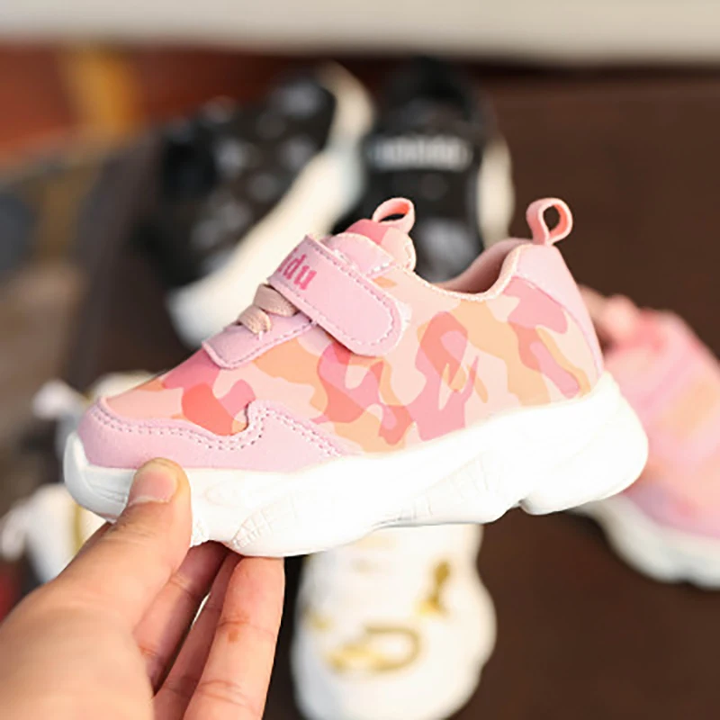 autumn new fashionable breathable pink black leisure sports running shoes for girls white shoes for boys brand kids shoes