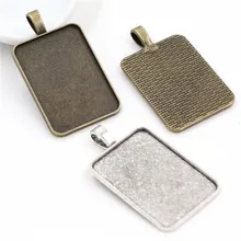 Новая мода 5 шт. 23x33 мм Внутренний Размер 2 цвета прямоугольник кабошон основа Установка Подвески, подходит 23*33 мм Прямоугольник Стеклянный кабошон