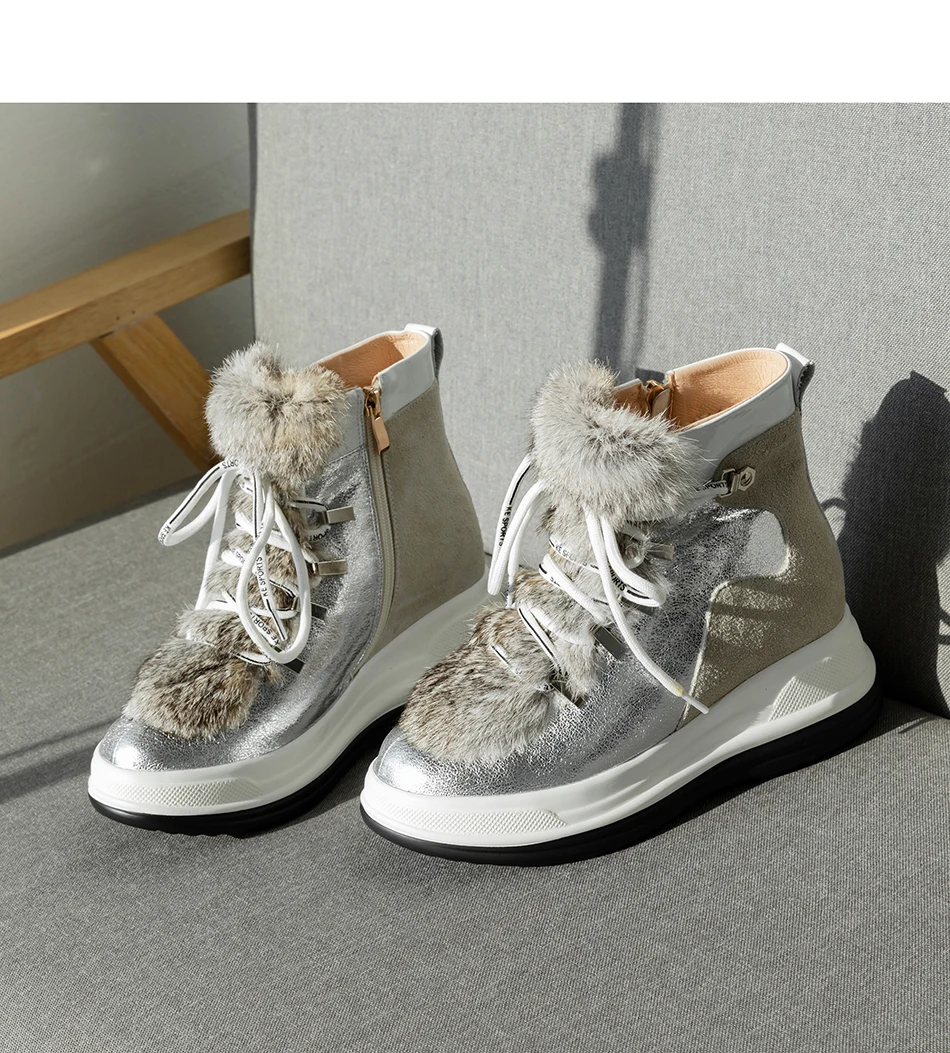 Большие размеры 34-43; ботинки на кроличьем меху; женская обувь; новые зимние ботинки из натуральной кожи; женские повседневные Ботинки martin в стиле милитари; шерстяные зимние ботинки