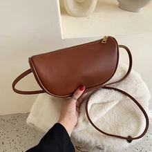 Ретро однотонная женская сумка на плечо из мягкой искусственной кожи на молнии, женская маленькая сумка-мессенджер, женская сумка