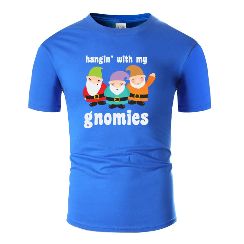 Men-Blue Новое поступление, супер хангин с my gnomies, футболка для мужчин и женщин,, кавайная одежда, мужская футболка, веселая, интересная - Цвет: Men-Blue