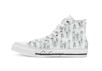 

Hanging plants in seashells breathable Casual High Top lace-up Canvas shoes sneakers Drop shipping