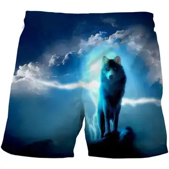 

2020 Summer Beach Shorts kids Wolf Printed 3D Surfing Shorts Funny boys Swimming Shorts Animal Print Sport Loose Short Pants
