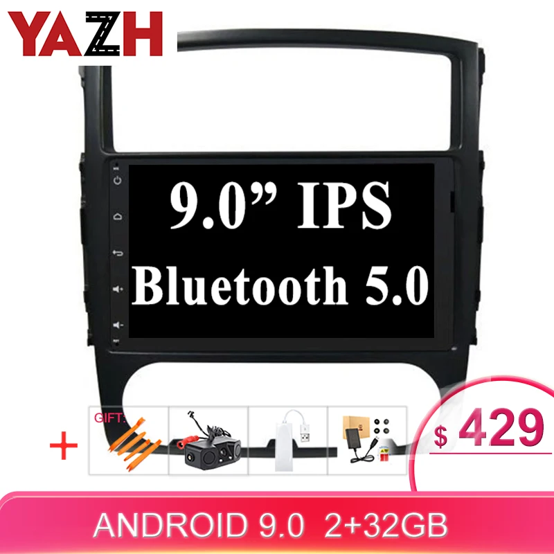 YAZH 1024*600 9 0 &quotIPS Автомобильный мультимедийный радио для Mitsubishi Pajero V97/V93 с Android
