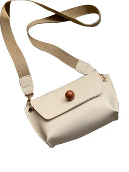 

2020 Women Solid Color Cross-Body Bags PU Leather Bags Shoulder Portable Envelope Square Wide Bands Casual Style Buckle Pack