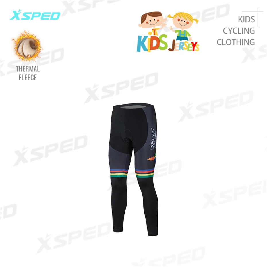 Астана, велосипедный комплект для детей, Зимняя Теплая Флисовая одежда для шоссейного велосипеда, одежда с длинными рукавами, Детская уличная униформа, Ropa Ciclismo - Цвет: Pants