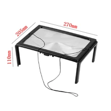 270*205 мм 3X настольная висячая Шея очки для чтения лупа со светодиодной подсветкой A4 поддержка лупа для просмотра книг/газет/тестов наблюдения