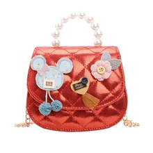 Disney Микки Маус Детская сумка через плечо с рисунком Месседжер-сумка для девочек модная детская маленькая сумка жемчужная сумочка