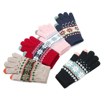 

Warm Thickening Gloves Women Men Unisex Winter Knit Warm Mittens Touch Screen Gloves Mobile Phone Pad