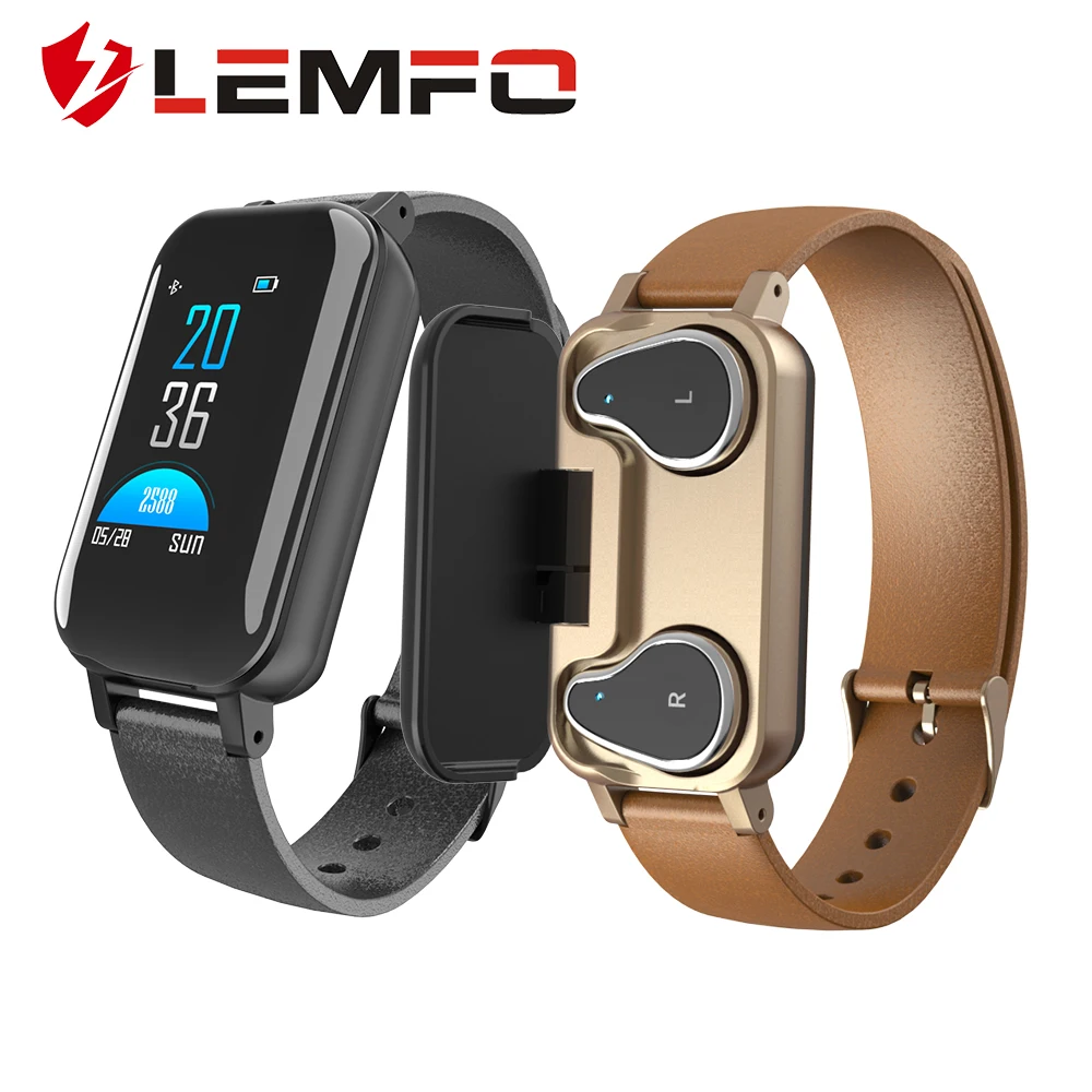 LEMFO T89 Смарт часы для мужчин с Bluetooth наушники Smartwatch IP67 водонепроницаемый Поддержка