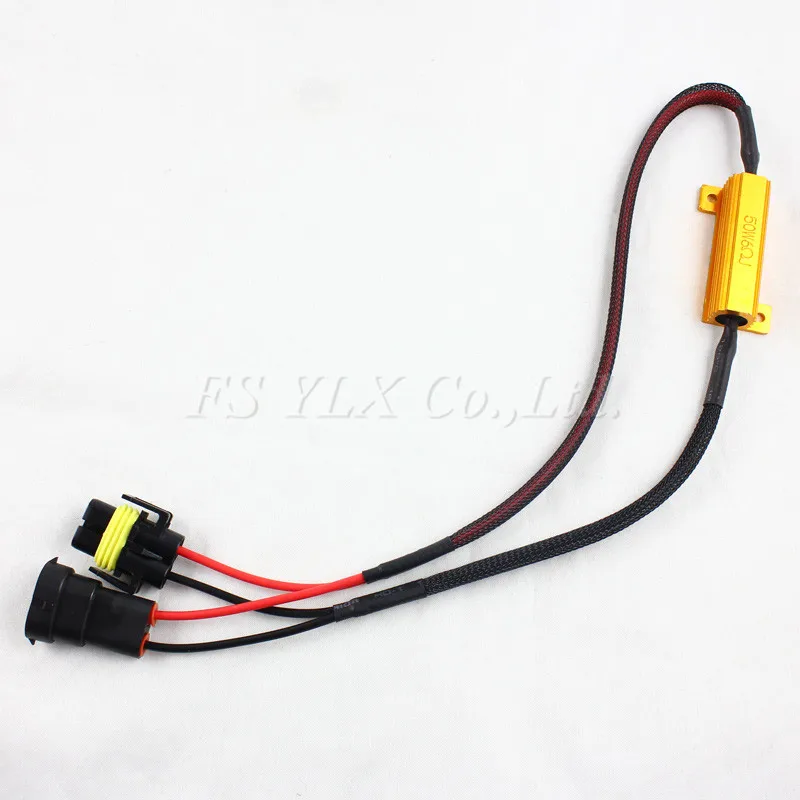 

9006/HB4 LED Light Fog Xenon HID DRL lamp No Error Load Resistor Wiring Harness canbus 9006 decoder Load Resistor harness 50W