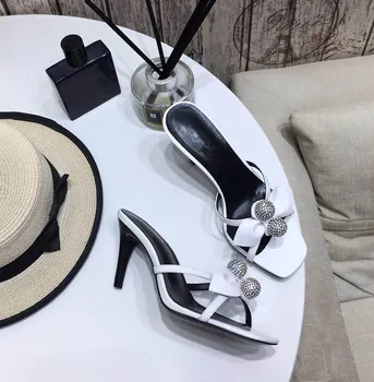 

Summer New 2020 Woman Sandal Shoes Beach Dress Elegant Party Middle Heel Spikes Brand Fashion Sandal Female