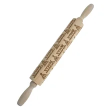 Скалка деревянная тиснение для дома кухня выгравированы DIY выпечки Кондитерские инструменты практичный Рождество