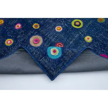 

152x219 Cm Blue Handmade Modern Patchwork Rug-5x7 Ft
