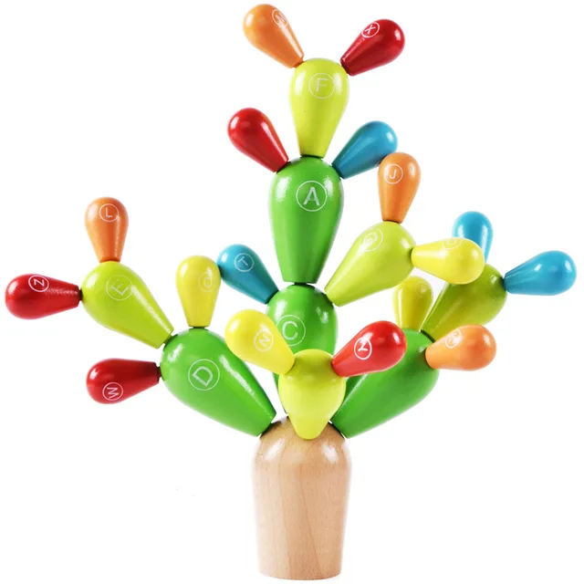 US $10.59 Early Education Macarons Wooden Balancing Cactus Toy Removable Building Blocks For Baby Kids Develo
