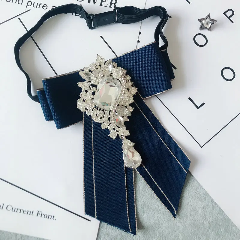 Rhinestone Bow Tie Роскошные мужские и женские рождественские Клубные вечерние деловые Свадебные галстук-платок винтажный большой шикарный Кристалл Стразы галстук-бабочка лента - Цвет: Rhinestone Bow Tie