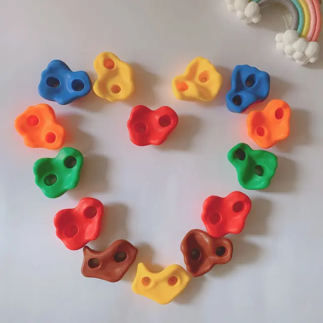 10/15 Pcs Plastic Kids Rock Climbing Wood Wall Stones Hand Feet Holds Grip Kits Games for Children Climbing Equipment Child Game 1