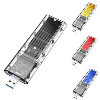 

External M.2 NGFF SATA SSD Enclosure High Speed USB3.0 Gen1 5Gb/S Transparent SATA SSD Hard Drive Case for PC