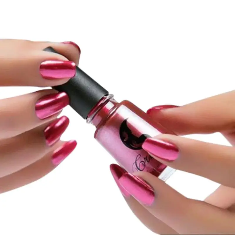 Модный зеркальный лак для ногтей Серебряный Прозрачный фиолетовый розовый золотой цвет 6 мл стойкий лак для ногтей милый инструмент для украшения ногтей