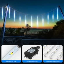 

12/ 24 Tube Meteor Shower Rain Light Christmas Snow Falling Icicle LED String Lights 12 Tube 288 LED/ 576 LED Use for Wedding