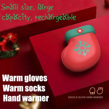 

1PCS Mini USB hand warmer small gloves Mobile Power Bank constant temperature heating hand warmers silicone Girl christmas gifts