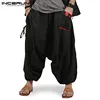 Fashion Men Harem Pants Joggers Streetwear Elastic Waist Loose Drop Crotch Trousers Men 2022 Pockets Solid Pants INCERUN S-5XL 7 ► Photo 2/6