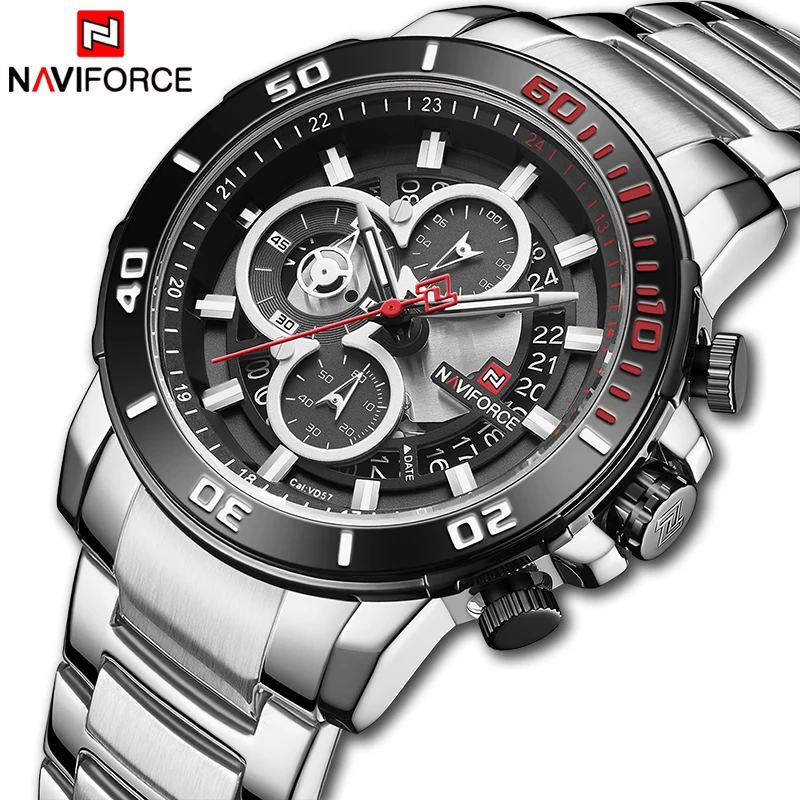 Часы NAVIFORCE мужские спортивные из нержавеющей стали | Наручные часы