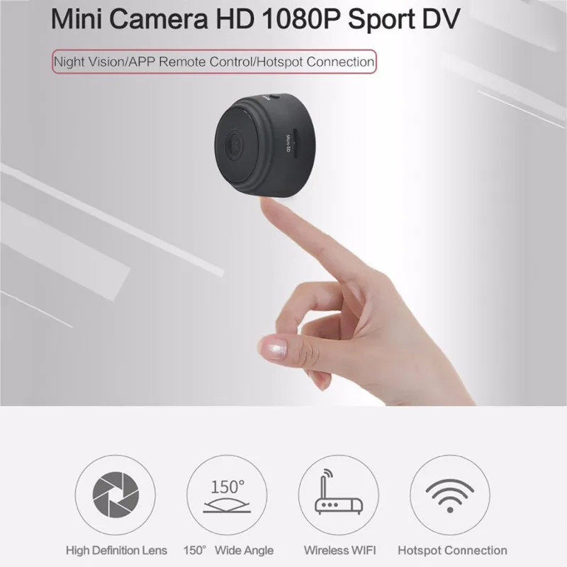 A9 Mini Full-HD 1080P Small Wifi Camera Wifi IP Mini Camera IR Night Vision Micro Camera Motion Detection Camera Support TF Card