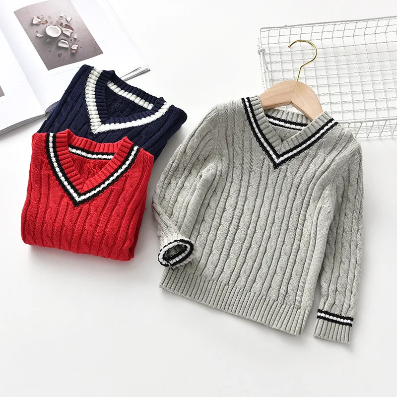 

2019 Baby Kid Children Boy Sweater Striped Sweater Pullover for Autumn Winter Outwear Clothes Christmas Boys Sweater