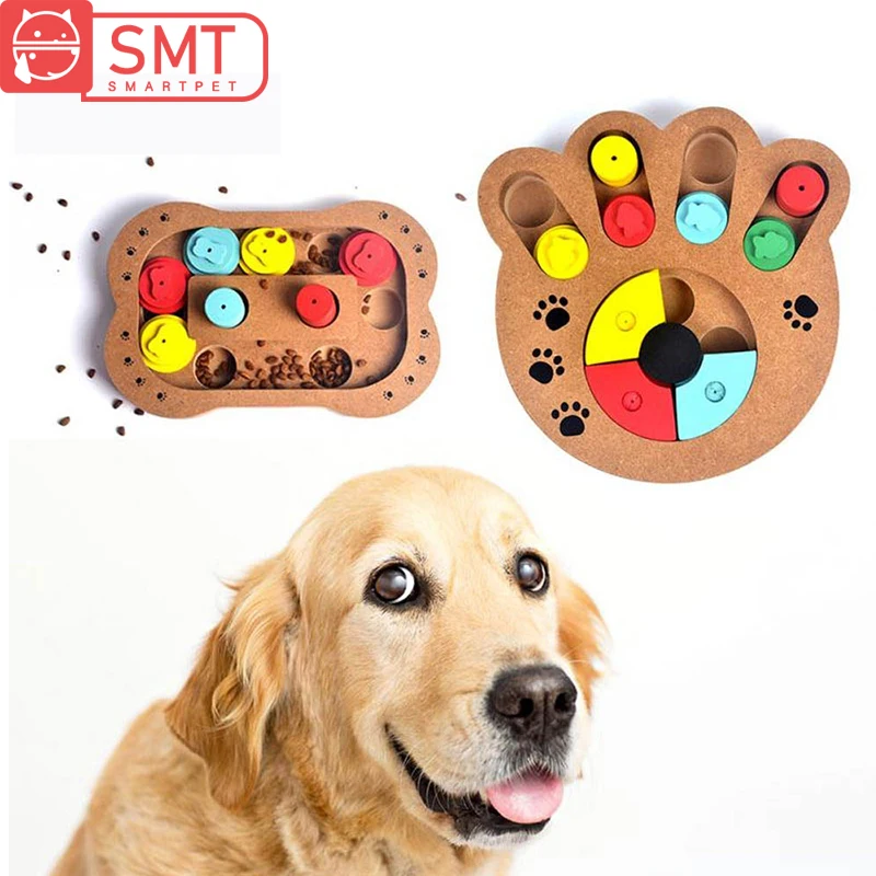 SMARTPET Забавный Деревянный питомец собака кошка головоломка игрушка в форме лапы щенок котенок IQ Обучающие игры игрушки развивающие питомец медленная кормушка