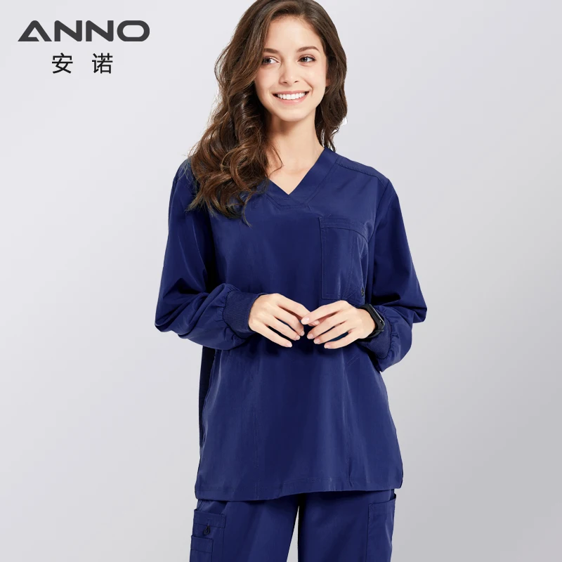 Nurse Uniform Non Stick Hair Fabric Pet Hospital Clothes Scrubs Set Work Doctor Suit Stretch Elasticity Cool Material