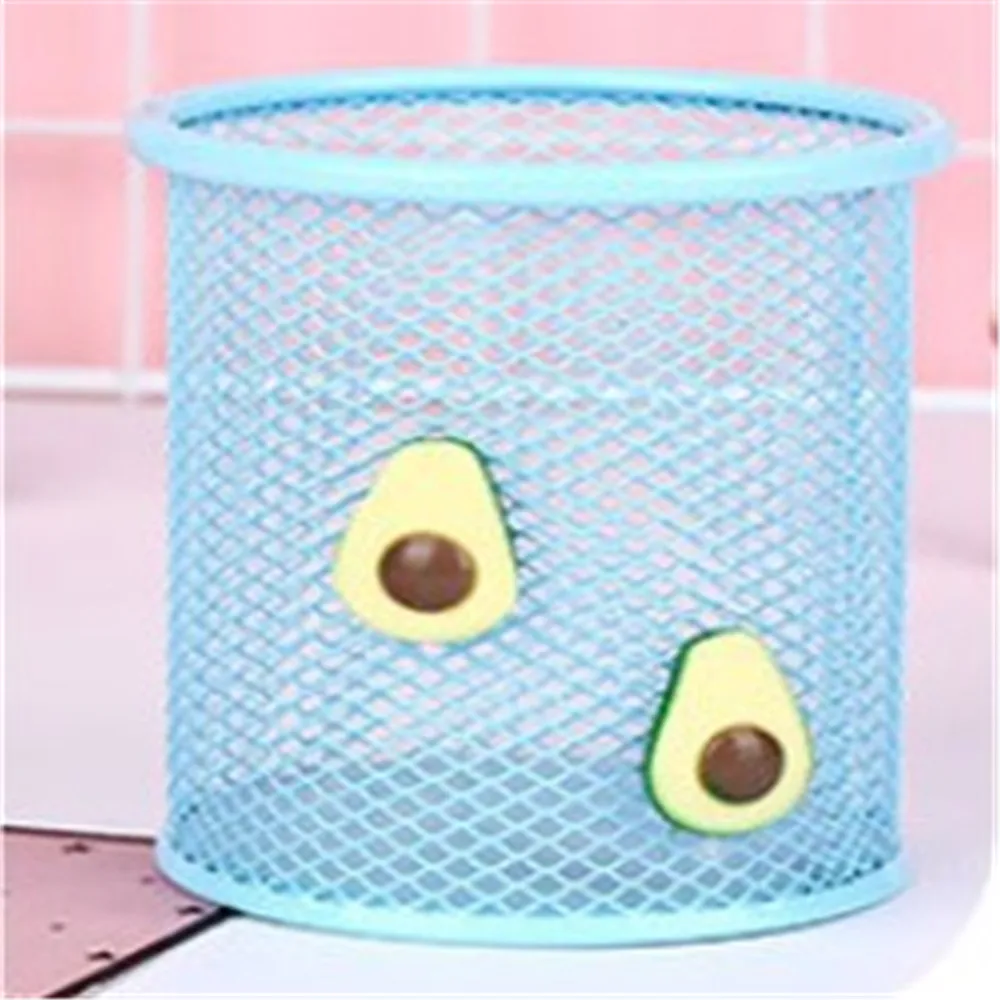Blue-Avocado Металлический держатель для ручек, офисный Органайзер, косметический квадратный карандаш, подставка для ручек, Канцелярский контейнер, офисные школьные принадлежности, 3 цвета - Цвет: Blue-Avocado