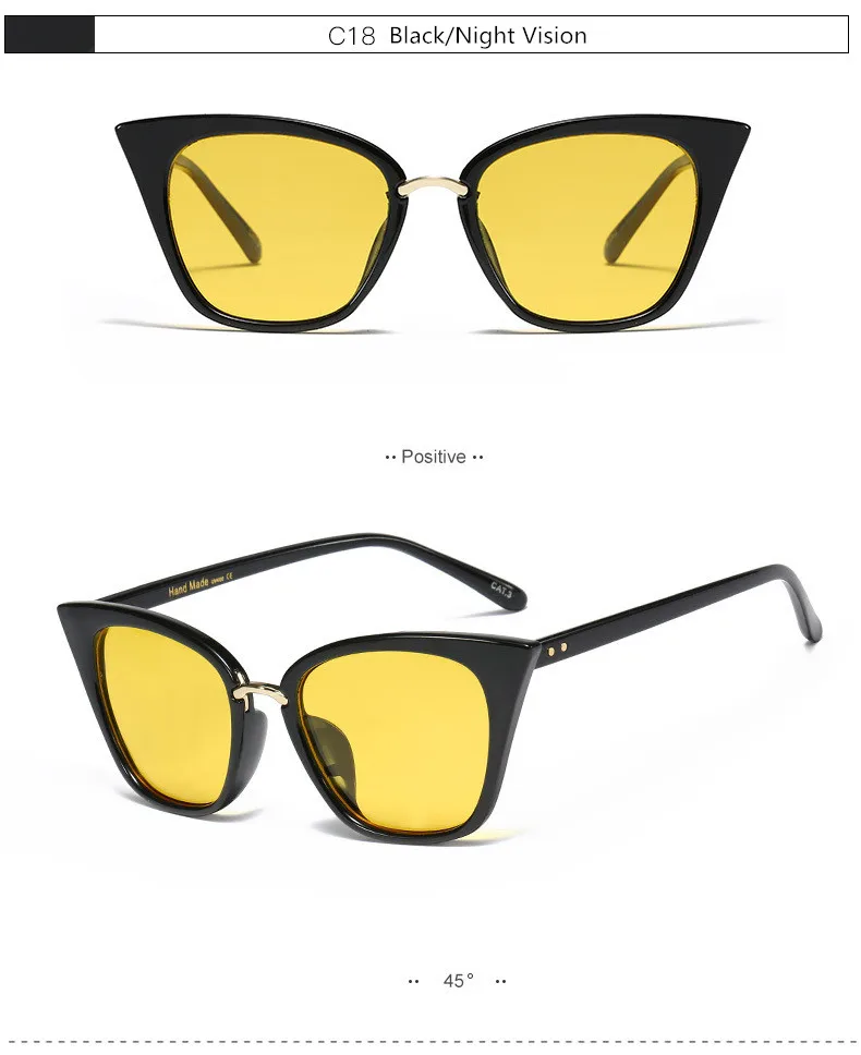 Ретро женские кошачьи глаза градиентные линзы солнцезащитные очки, черный/Черепаха UV400 защита женские зеркальные линзы Модные солнцезащитные очки S168