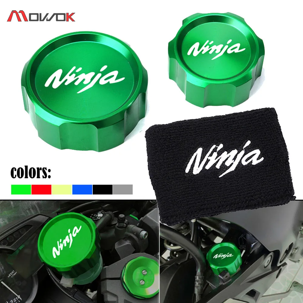 

For Kawasaki Ninja ZX6R ZX636 ZX10R 1000 / SX ZX 6R 10R Motorcycle Accessories Front Rear Brake Clutch Fluid Reservoir Cover Cap